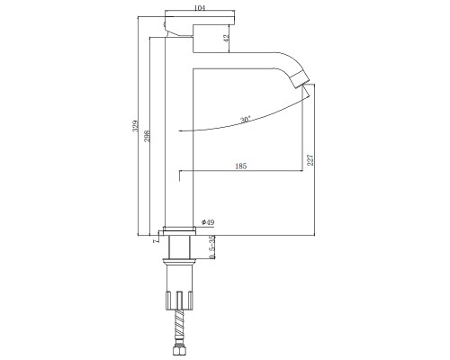 Смеситель для раковины Splenka S221.15.06 Черный матовый