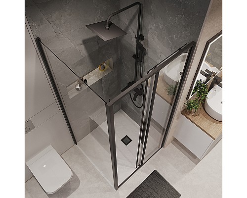 Душевой уголок Niagara Nova 90х90 NG-84-9AB-A90B-34 профиль Черный матовый стекло прозрачное