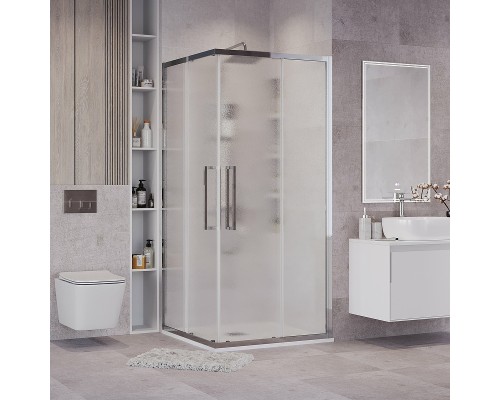 Душевой уголок Grossman Cosmo 100х100 300.K33.02.1010.10.02 профиль Хром стекло шиншилла