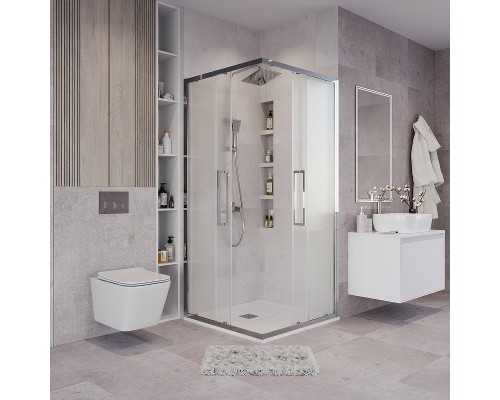 Душевой уголок Grossman Cosmo 100х100 300.K33.02.1010.10.02 профиль Хром стекло шиншилла