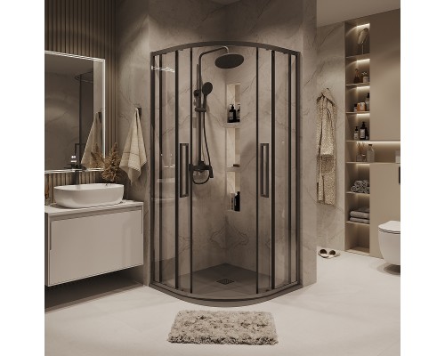 Душевой уголок Grossman Cosmo 90х90 301.K33.02.9090.42.00 профиль Графит сатин стекло прозрачное