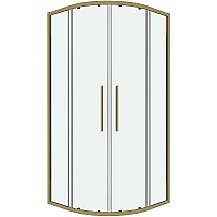 Душевой уголок Grossman Cosmo 100х100 301.K33.02.1010.32.00 профиль Золото сатин стекло прозрачное