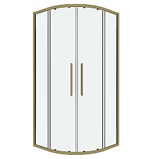 Душевой уголок Grossman Cosmo 100х100 301.K33.02.1010.32.00 профиль Золото сатин стекло прозрачное