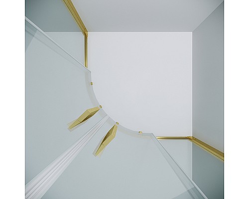 Душевой уголок Grossman Cosmo 100х100 301.K33.02.1010.32.00 профиль Золото сатин стекло прозрачное