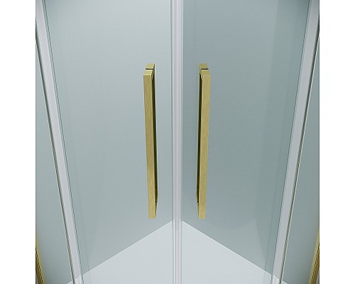 Душевой уголок Grossman Cosmo 100х100 301.K33.02.1010.32.00 профиль Золото сатин стекло прозрачное