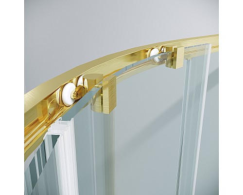 Душевой уголок Grossman Cosmo 100х100 301.K33.02.1010.32.00 профиль Золото сатин стекло прозрачное