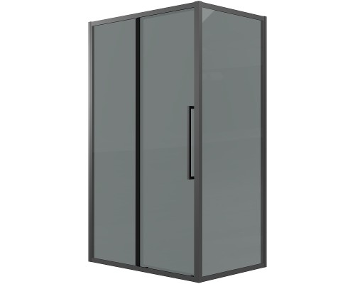 Душевой уголок Grossman Cosmo 120х80 120.K33.02.1280.21.10 профиль Черный матовый стекло тонированное