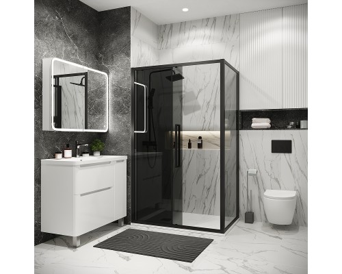 Душевой уголок Grossman Cosmo 120х80 120.K33.02.1280.21.10 профиль Черный матовый стекло тонированное