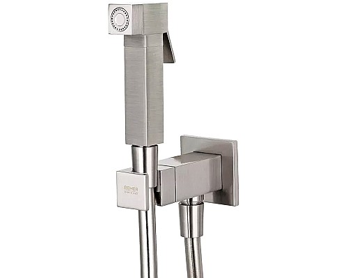 Гигиенический душ со смесителем Remer Qubica Q64NP Никель брашированный