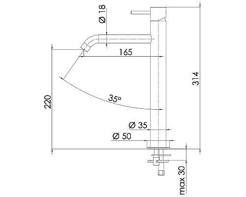 Смеситель для раковины Remer X-Style X11LXLXV Сталь