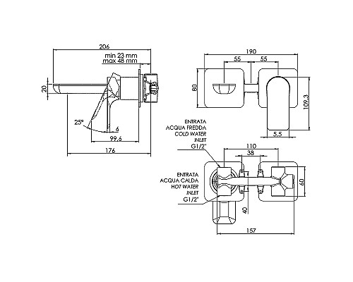 Смеситель для раковины Remer Infinity I15PXV Сталь