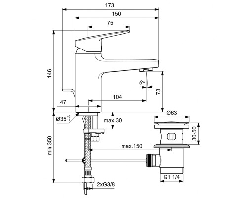 Смеситель для раковины Ideal Standard Ceraplan Хром
