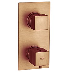 Смеситель для душа Remer Qubica Thermo QT92KBVO с термостатом Бронза