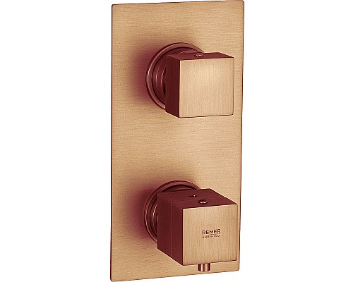 Смеситель для душа Remer Qubica Thermo QT92KBVO с термостатом Бронза