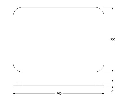 Зеркало Defesto Opti 70x50 с подсветкой 21W-4500К/ИК - выключатель/Нейтральный белый свет