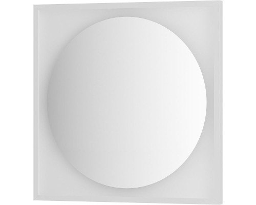 Зеркало Defesto Eclipce 70х70 с подсветкой 15W-3000К/в багетной раме/Без выключателя/Теплый белый свет/Белая рама