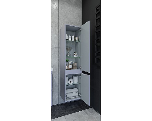 Шкаф пенал Caprigo Forte 35 R 36150R-SF028 подвесной Серый матовый