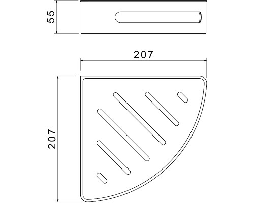 Металлическая полка Schein Accessories 9326MB угловая Черная матовая