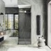 Душевой уголок Maybah Glass 900x900x1950 раздвижной профиль Черный стекло графитовое