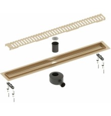 Душевой лоток Timo Drain System 90 с решеткой Золото матовое