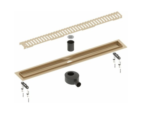 Душевой лоток Timo Drain System 90 с решеткой Золото матовое