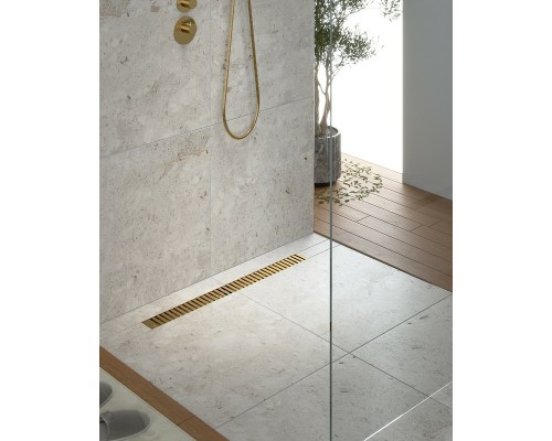 Душевой лоток Timo Drain System 90 с решеткой Золото матовое