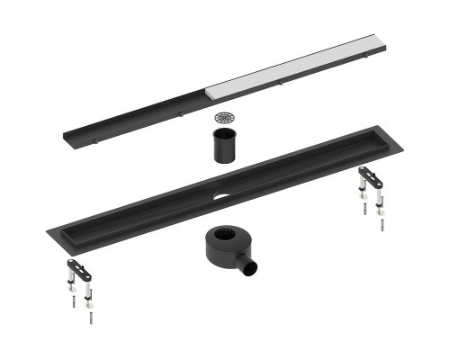 Душевой лоток Timo Drain System 70 с Черной матовой решеткой / под плитку