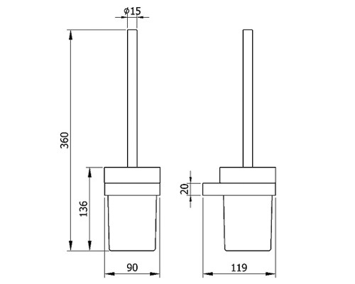 Ершик для унитаза Nofer Corinto 16937.N Черный