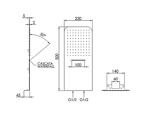 Верхний душ Remer 350UFDCAx Хром