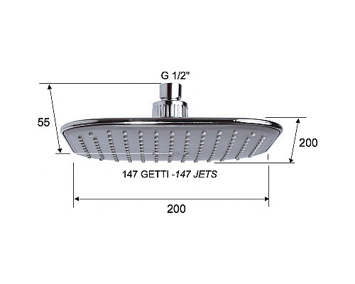 Верхний душ Remer 354QIX Хром
