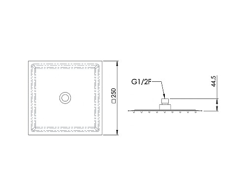 Верхний душ Remer 357UFS25NOx Черный матовый