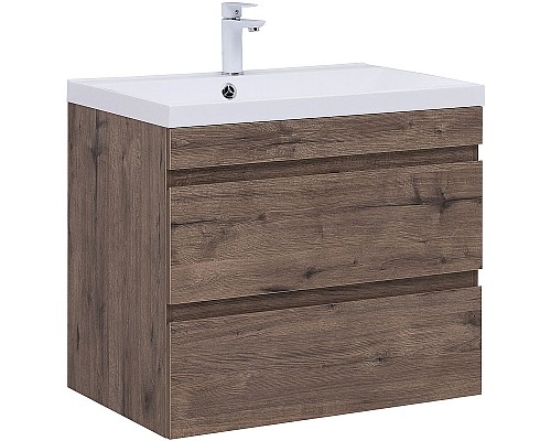 Тумба под раковину Aquanet Нота New 75 334192 подвесная Дуб веллингтон табак
