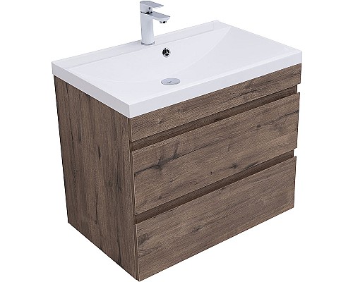 Тумба под раковину Aquanet Нота New 75 334192 подвесная Дуб веллингтон табак
