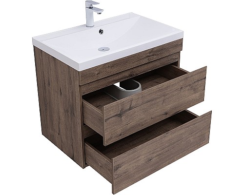 Тумба под раковину Aquanet Нота New 75 334192 подвесная Дуб веллингтон табак