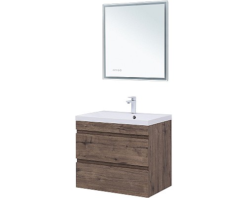 Тумба под раковину Aquanet Нота New 75 334192 подвесная Дуб веллингтон табак