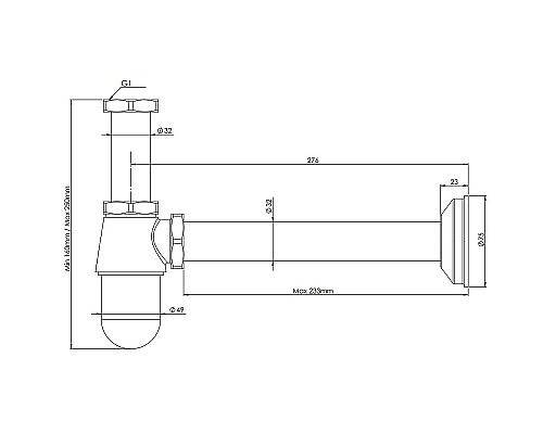 Сифон для раковины Remer 97010 Хром