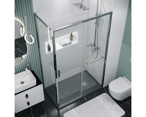 Душевой уголок Grossman Style 120х80 профиль Хром стекло прозрачное