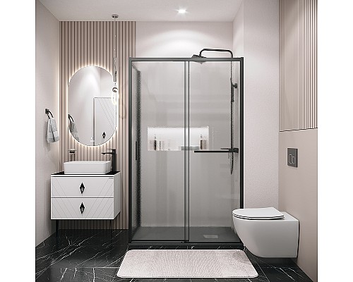 Душевой уголок Grossman Style 120х90 120.K33.05.1290.21.02 профиль Черный матовый стекло шиншилла