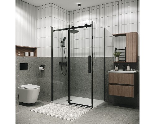 Душевая стенка Grossman Classic 80 200.K33.04.80.21.00 профиль Черный матовый стекло прозрачное