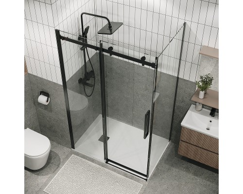 Душевая стенка Grossman Classic 80 200.K33.04.80.21.00 профиль Черный матовый стекло прозрачное