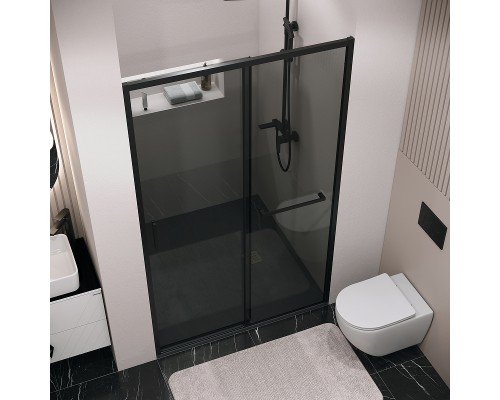 Душевая дверь Grossman Style 110 профиль Черный матовый стекло тонированное