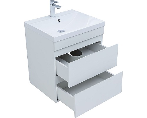 Тумба под раковину Aquanet Нота New 58 335417 подвесная Белый глянец
