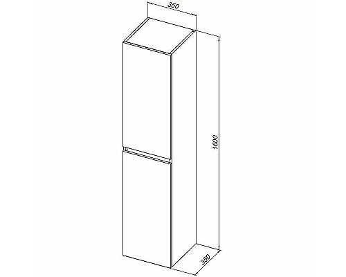 Шкаф пенал Aquanet Вега 35 329126 подвесной Белый глянец