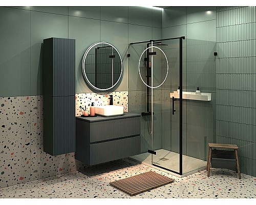 Шкаф пенал Aquanet Джейн 35 313305 подвесной Маренго