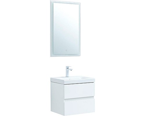 Комплект мебели для ванной Aquanet Беркли 50 306356 подвесной Белый глянец