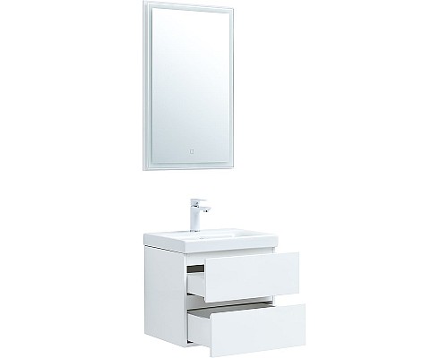 Комплект мебели для ванной Aquanet Беркли 50 306356 подвесной Белый глянец