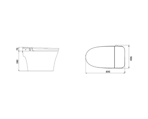 Унитаз биде Panasonic CH2711 приставной с сиденьем Микролифт