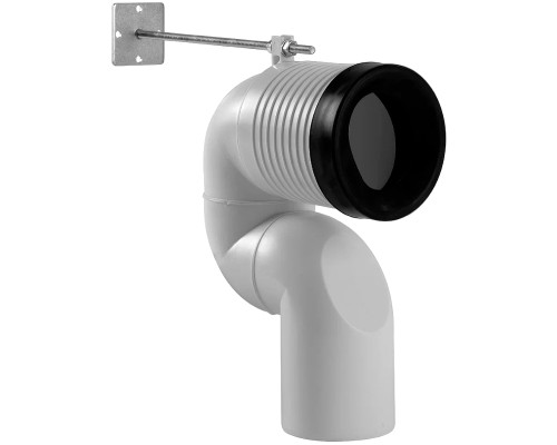 Выпуск для унитаза GSI MCURVAS S-образный с крепежом для отвода в пол