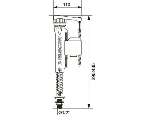 Наливная арматура Wirquin Jollyfill FB150TL1 10975058 телескопическая G 1/2