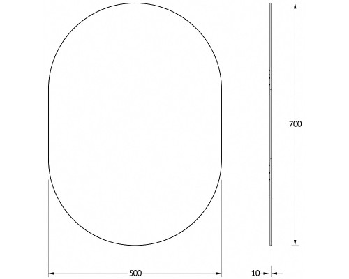 Зеркало Evoform Primary 70х50 BY 0134 со шлифованной кромкой